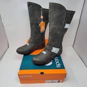 Sporto Maria 4 Grey Tall Winter Boots Women's Size 7.5 M